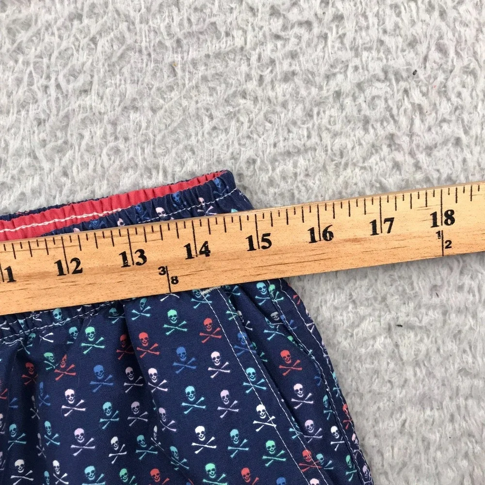 Peter Millar Sea Pirates Swim Trunks Mens L Navy Crossbones 7